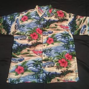 Vtg Big dogs classic convertible Hawaiian shirt XL